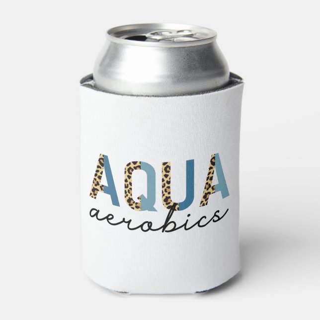 Aqua Aerobics Cheetah print Water aerobics gifts Can Cooler (Can Front)
