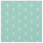Aqua Anchor Print Fabric