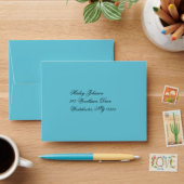 Aqua and Black A2 Envelope for Reply Card (Desk)