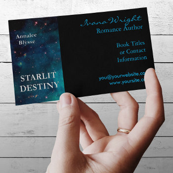 Aqua And Black Book Cover Author Business Card by annaleeblysse at Zazzle