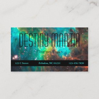 Aqua and Black Celestial Metaphysical Business Card