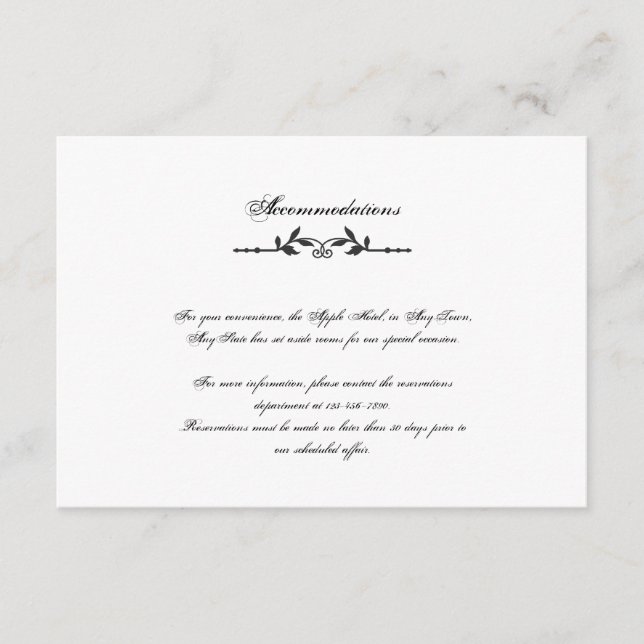 Aqua and Black Elegant Wedding Insert (Front)