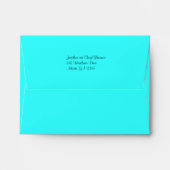 Aqua and Black Polka Dot Envelope for RSVP Card (Back (Top Flap))