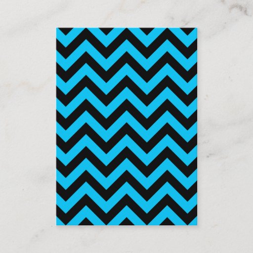 Customizable Aqua and Black Zig Zag Business Card Template