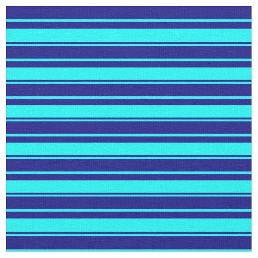 Aqua and Blue Lines Fabric