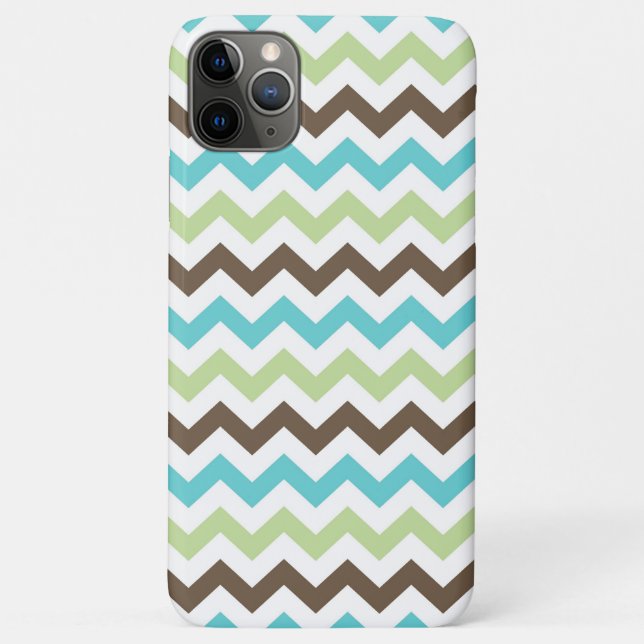 Aqua and Brown Zig Zag Chevrons Pattern Case-Mate iPhone Case (Back)