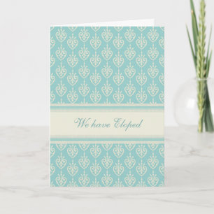 Aqua and Cream Elopement Announcement Card
