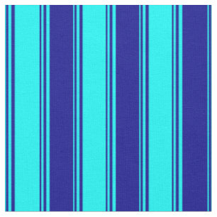 Aqua and Dark Blue Colored Lined/Striped Pattern Fabric
