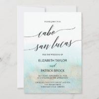 Aqua and Gold Beach Cabo San Lucas Wedding