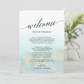 Aqua and Gold Beach Welcome Letter Itinerary & Map (Standing Front)