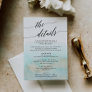 Aqua and Gold Destination Wedding Travel Details Enclosure Card
