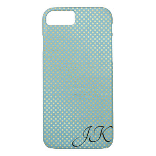 aqua and gold polka dot shimmer iPhone 8/7 case