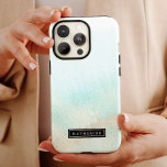 Aqua and Gold Watercolor Beach Personalized Name iPhone X Case<br><div class="desc">This aqua and gold watercolor beach personalized name phone case is the perfect gift for her. The simple and modern design features stunning turquoise, teal and light blue watercolor with a soft gold sparkle reminiscent of the sand and sea. Personalize the case with her first or last name. Please Note:...</div>