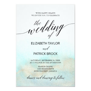 Turquoise Wedding Invitation Templates, Word Diy