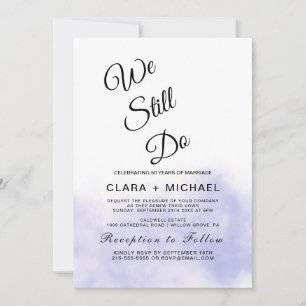 Aqua and Gold Watercolor Beach Vow Renewal  Invitation
