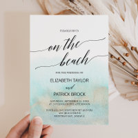 Aqua and Gold Watercolor On The Beach Wedding