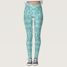 Aqua and gray leggings