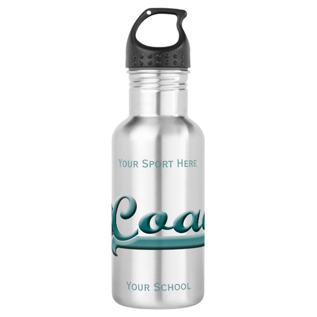 Aqua and Gray Star Coach Liberty Bottle (Front)