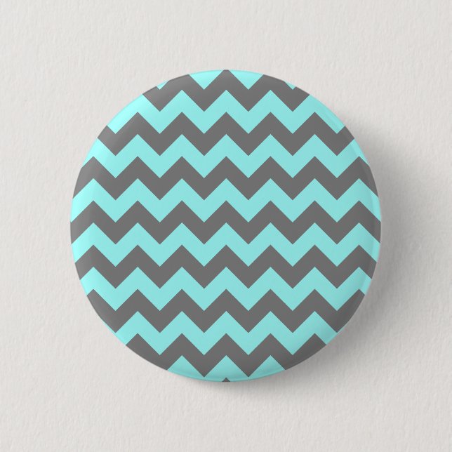 Aqua and Gray Zigzag Button (Front)
