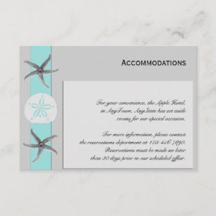 Aqua and Grey Band Starfish Accomodations Enclosure Card