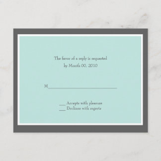 Aqua and Grey Reply cards