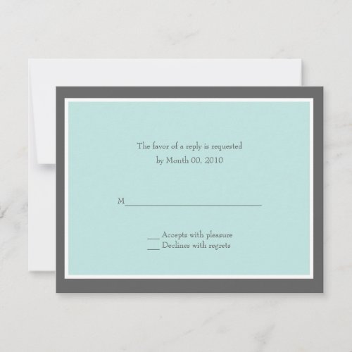Aqua and Grey Reply cards