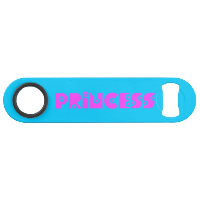 Aqua and Hot Pink Princess Speed Bottle Opener (Front (Horizontal))