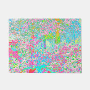 Aqua and Hot Pink Sunrise in My Rubio Garden Doormat