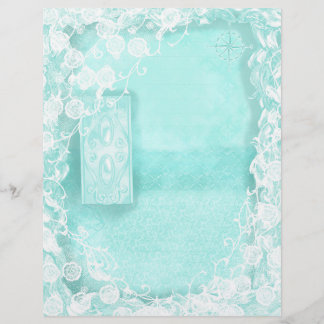 Aqua and Lace Junk Journal Letterhead