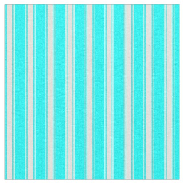 Aqua and Light Yellow Colored Stripes Fabric (Close Up)
