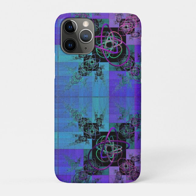 Aqua and Lilac Fractal Joy iPhone/iPad Case (Back)