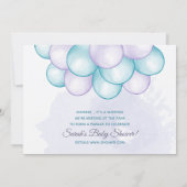 Aqua and Lilac Surprise DriveBy Baby Shower Invitation (Back)
