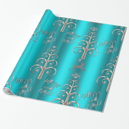 Aqua and Metallic Silver Christmas