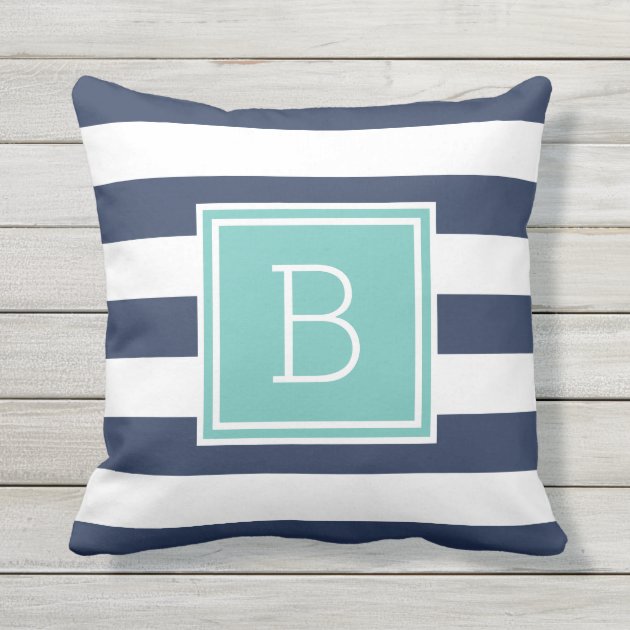 navy stripe pillow