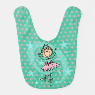 Aqua and Pink Ballerina Bib