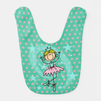 Aqua and Pink Ballerina Bib