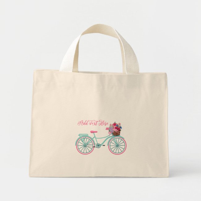 Aqua and Pink Vintage Bike with Flowers Customize