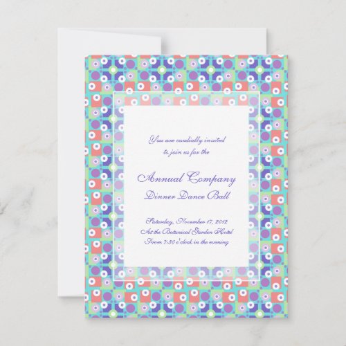 Aqua and Purple Fifties Retro Chic Modern Personalized Announcement