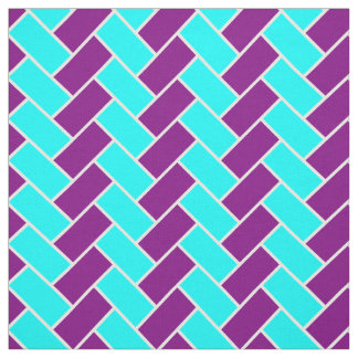 Aqua and Purple Herringbone Fabric