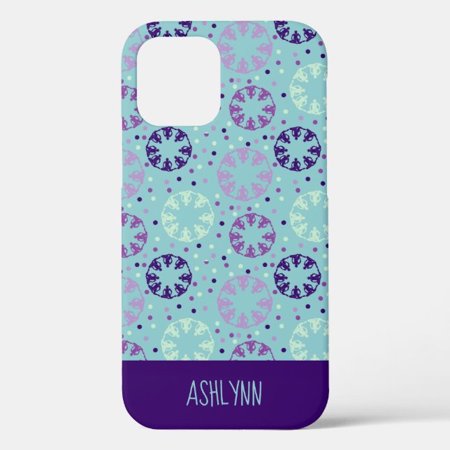 Aqua and Purple Synchronized Swimming Personalized Case-Mate iPhone Case (Back)