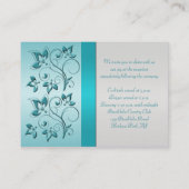 Aqua and Silver Floral Reception Card (Back)
