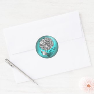 Aqua and Teal Flower