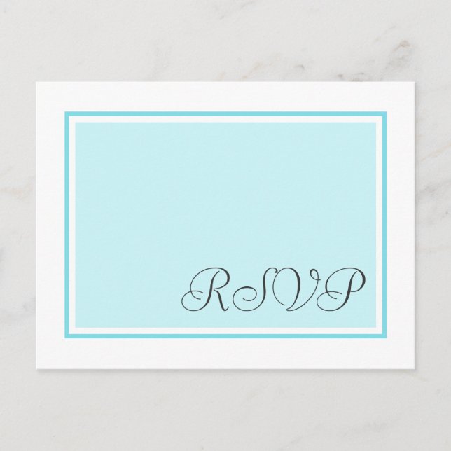 Aqua and Teal Wedding RSVP Postcards (Front)