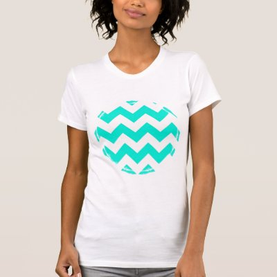 Aqua and White Chevron Pattern
