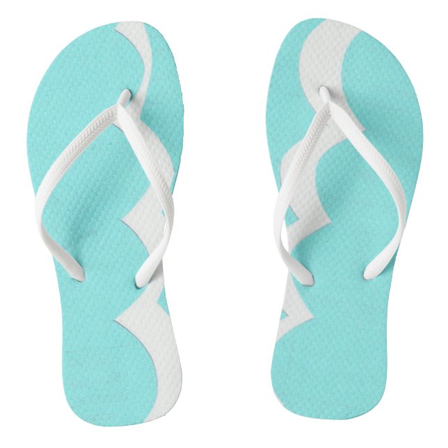 Aqua and White Flip-flops Flip Flops (Footbed)
