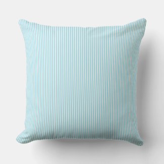 Aqua and White Pin Stripe Outdoor Pillow 20x20