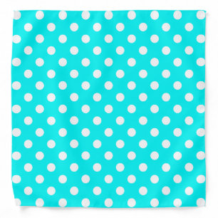 Aqua and White Polka Dots Bandana