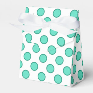 Aqua and white polka dots favor box
