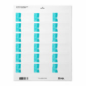Aqua and White Snowflakes Blank Address Label (Full Sheet)