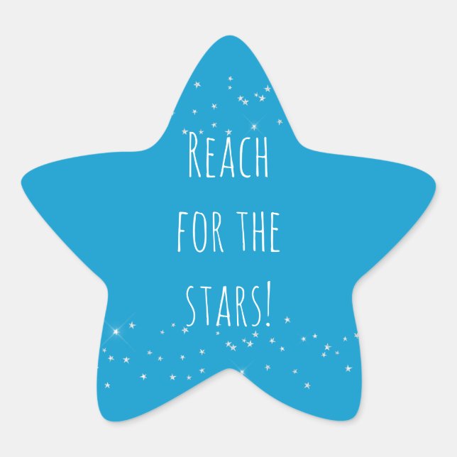 Aqua and White Stars  Star Sticker (Front)